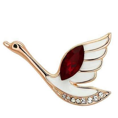 Picture of LO2762 - White Metal Brooches Flash Rose Gold Women Top Grade Crystal Siam