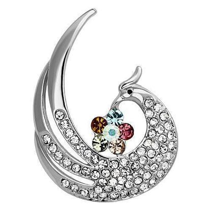 Picture of LO2773 - White Metal Brooches Imitation Rhodium Women Top Grade Crystal Multi Color