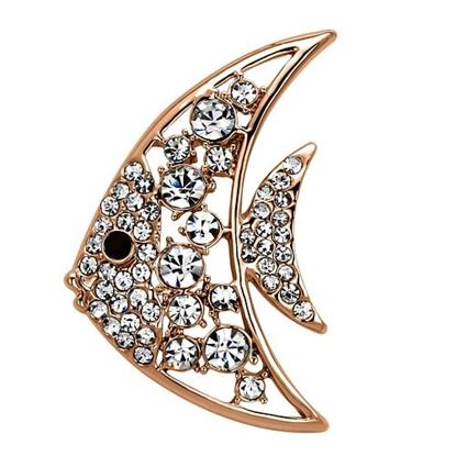 Picture of LO2786 - White Metal Brooches Imitation Rhodium Women Top Grade Crystal Clear