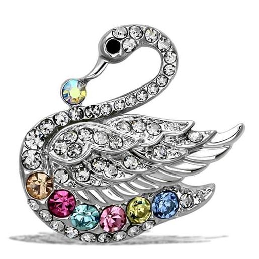 Picture of LO2788 - White Metal Brooches Imitation Rhodium Women Top Grade Crystal Multi Color