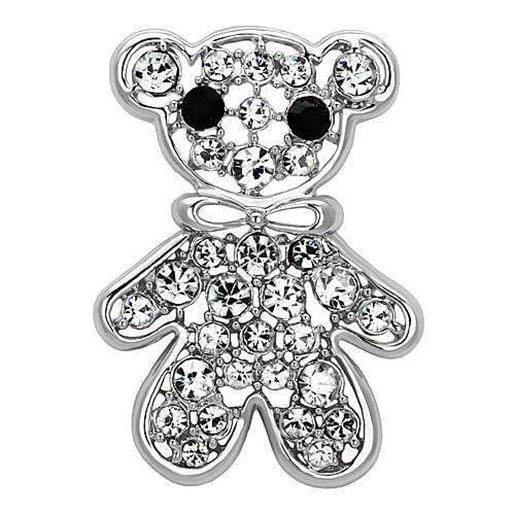 Picture of LO2791 - White Metal Brooches Imitation Rhodium Women Top Grade Crystal Clear