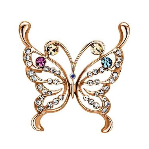 Picture of LO2793 - White Metal Brooches Imitation Rhodium Women Top Grade Crystal Multi Color