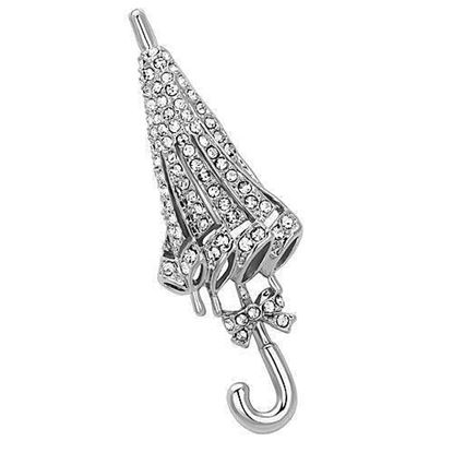 Picture of LO2795 - White Metal Brooches Imitation Rhodium Women Top Grade Crystal Clear