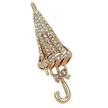 Picture of LO2796 - White Metal Brooches Flash Rose Gold Women Top Grade Crystal Clear