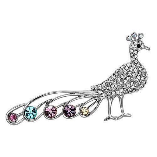 Picture of LO2797 - White Metal Brooches Imitation Rhodium Women Top Grade Crystal Multi Color