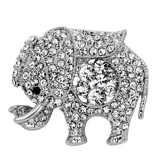 Picture of LO2803 - White Metal Brooches Imitation Rhodium Women Top Grade Crystal Clear