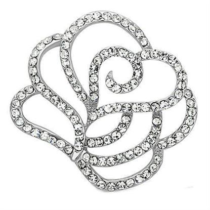 Picture of LO2813 - White Metal Brooches Imitation Rhodium Women Top Grade Crystal Clear