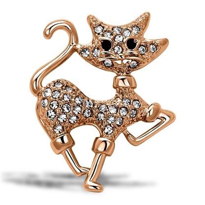 Picture of LO2819 - White Metal Brooches Imitation Rhodium Women Top Grade Crystal Clear