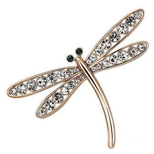 Picture of LO2826 - White Metal Brooches Flash Rose Gold Women Top Grade Crystal Clear