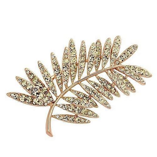 Picture of LO2830 - White Metal Brooches Flash Rose Gold Women Top Grade Crystal Light Peach