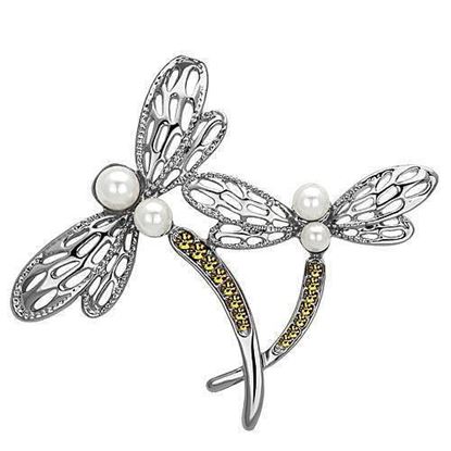 Picture of LO2836 - White Metal Brooches Imitation Rhodium Women Synthetic White