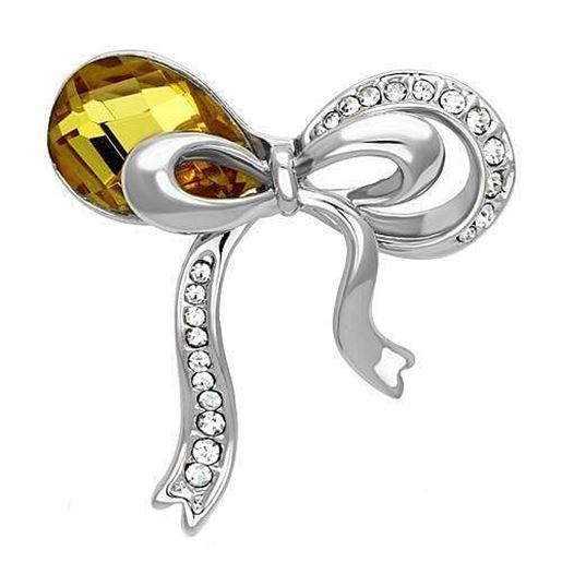 Picture of LO2846 - White Metal Brooches Imitation Rhodium Women Synthetic Topaz