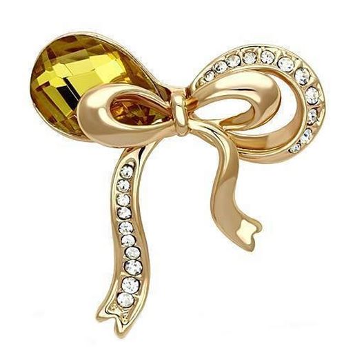 Picture of LO2847 - White Metal Brooches Flash Rose Gold Women Synthetic Topaz