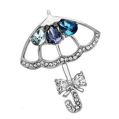 Picture of LO2854 - White Metal Brooches Imitation Rhodium Women Synthetic Multi Color