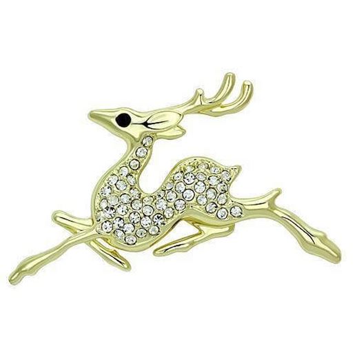 Picture of LO2859 - White Metal Brooches Flash Gold Women Top Grade Crystal Multi Color