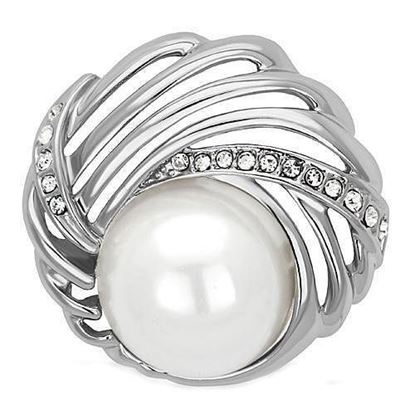 Picture of LO2866 - White Metal Brooches Imitation Rhodium Women Synthetic White