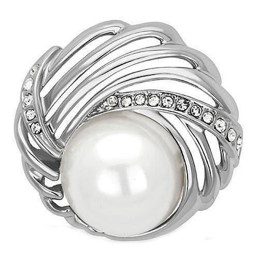 Picture of LO2866 - White Metal Brooches Imitation Rhodium Women Synthetic White