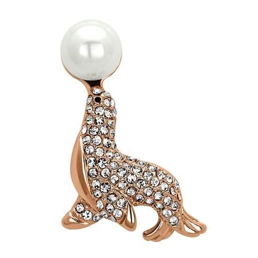 Picture of LO2872 - White Metal Brooches Imitation Rhodium Women Synthetic White