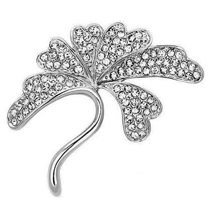 Picture of LO2874 - White Metal Brooches Imitation Rhodium Women Top Grade Crystal Clear