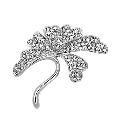 Picture of LO2875 - White Metal Brooches Flash Rose Gold Women Top Grade Crystal Clear