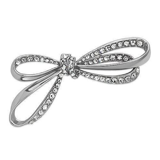 Picture of LO2890 - White Metal Brooches Imitation Rhodium Women Top Grade Crystal Clear