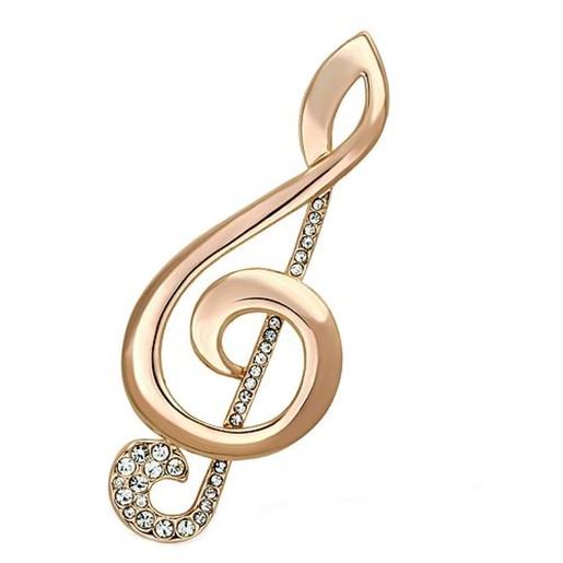 Picture of LO2893 - White Metal Brooches Flash Rose Gold Women Top Grade Crystal Clear