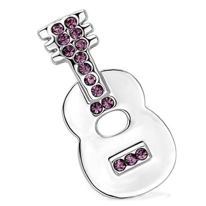 Picture of LO2894 - White Metal Brooches Imitation Rhodium Women Top Grade Crystal Light Amethyst