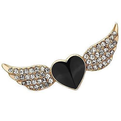 Picture of LO2909 - White Metal Brooches Flash Rose Gold Women Top Grade Crystal Multi Color