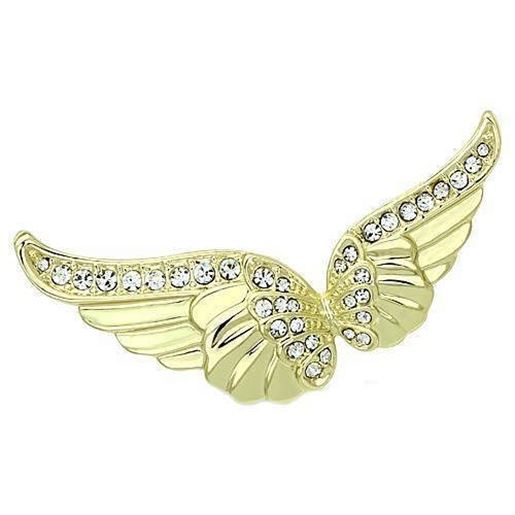 Picture of LO2914 - White Metal Brooches Flash Gold Women Top Grade Crystal Clear