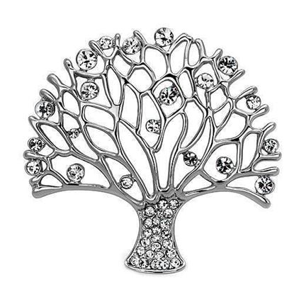 Picture of LO2915 - White Metal Brooches Imitation Rhodium Women Top Grade Crystal Clear