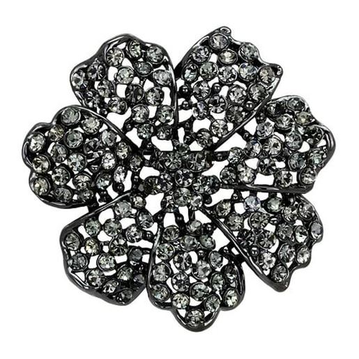 Picture of LO2919 - White Metal Brooches Ruthenium Women Top Grade Crystal Black Diamond