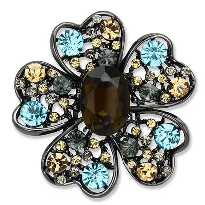 Picture of LO2926 - White Metal Brooches Ruthenium Women Synthetic Brown