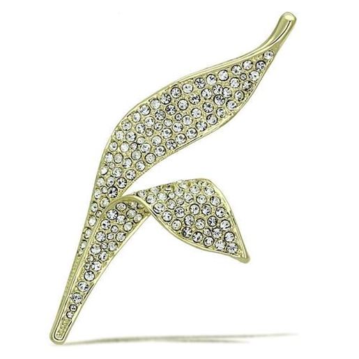 Picture of LO2935 - White Metal Brooches Flash Gold Women Top Grade Crystal Clear