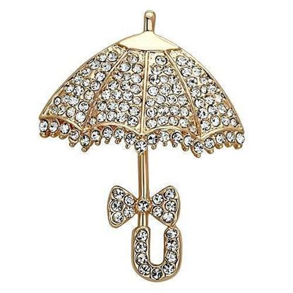 Picture of LO2937 - White Metal Brooches Flash Rose Gold Women Top Grade Crystal Clear