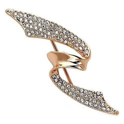 Picture of LO2941 - White Metal Brooches Flash Rose Gold Women Top Grade Crystal Clear