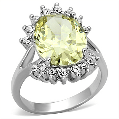 Picture of LO2943 - Brass Ring Rhodium Women AAA Grade CZ Apple Green color