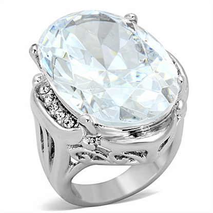 Picture of LO2950 - Brass Ring Rhodium Women AAA Grade CZ Clear