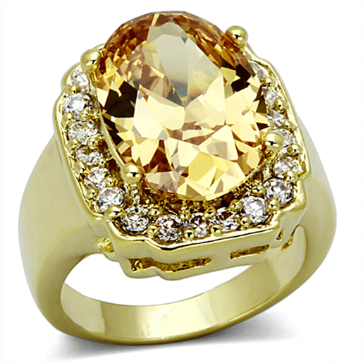 Picture of LO2955 - Brass Ring Gold Women AAA Grade CZ Topaz