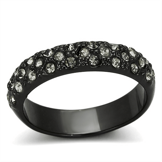 Picture of LO3064 - Brass Ring TIN Cobalt Black Women Top Grade Crystal Black Diamond