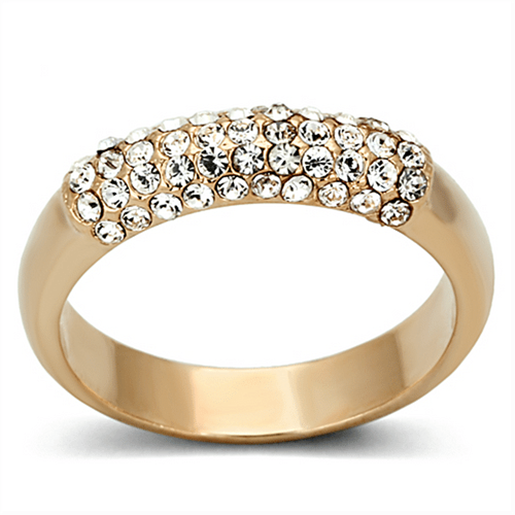 Picture of LO3069 - Brass Ring Rose Gold Women Top Grade Crystal Clear