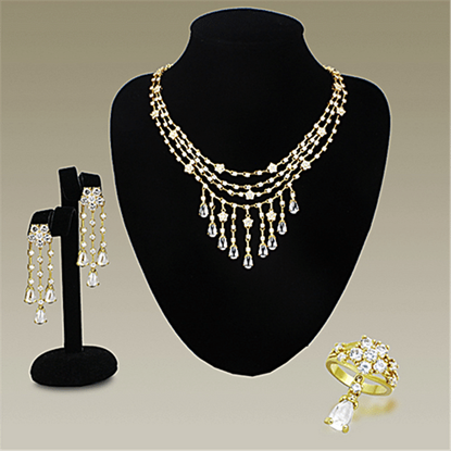 Picture of LO3077 - Brass Jewelry Sets Gold Women AAA Grade CZ Clear