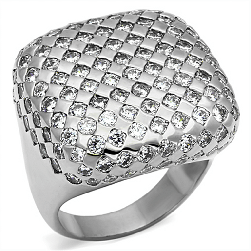 Picture of LO3169 - Brass Ring Rhodium Women AAA Grade CZ Clear