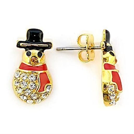 Picture of LO320 - Brass Earrings Gold Women Top Grade Crystal Topaz