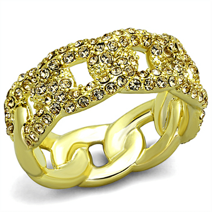 Picture of LO3215 - Brass Ring Gold Women Top Grade Crystal Light Smoked