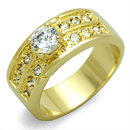 Picture of LO3218 - Brass Ring Gold Women AAA Grade CZ Clear