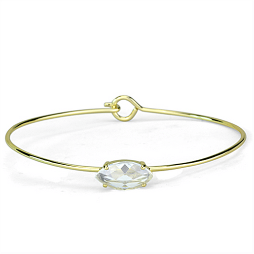 Picture of LO3260 - Brass Bangle Gold Women AAA Grade CZ Clear