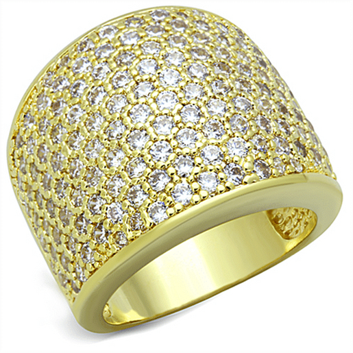 Picture of LO3284 - Brass Ring Gold Women AAA Grade CZ Clear