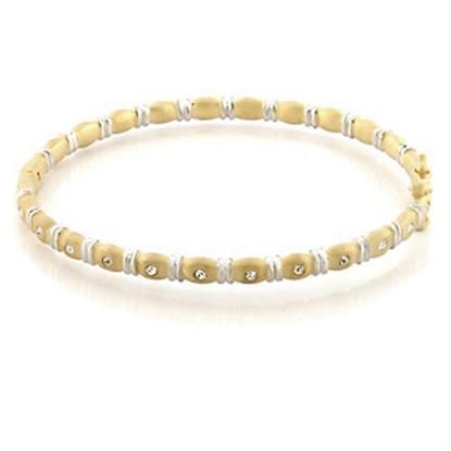 Picture of LO331 - Brass Bangle Matte Gold & Rhodium Women Top Grade Crystal Clear