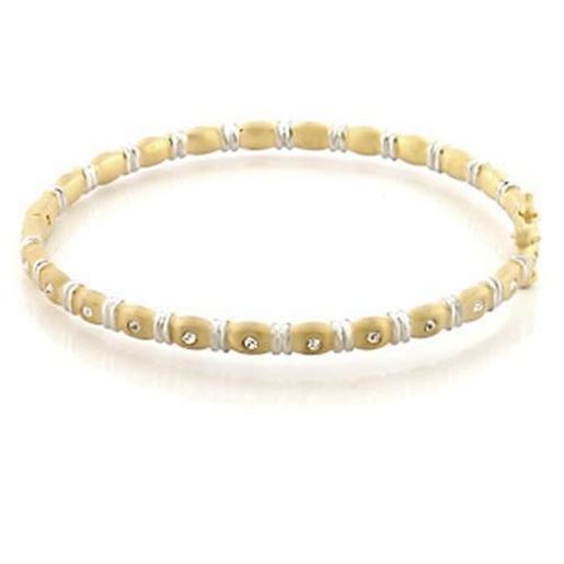 Picture of LO331 - Brass Bangle Matte Gold & Rhodium Women Top Grade Crystal Clear