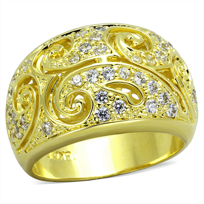 Picture of LO3342 - Brass Ring Gold Women AAA Grade CZ Clear